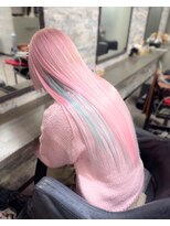 オズ 梅田店(OZ)&nbsp;ホワイトピンク/インナー水色/エクステ80枚