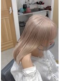 ナチュラルブロンドボブカット冬カラー透明感ケアブリーチ渋谷駅