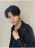 メンズヘアフェザーショートフェザーパーマアップバング