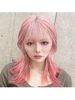 モニカ 原宿店(MONIQA) ホワイトピンク×レイヤーカット
