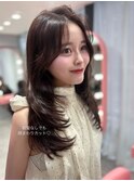  ブラウン/韓国ヘア/渋谷/レイヤー/顔まわり