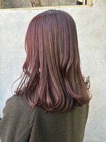 ノス 表参道(NOOS) グレーベージュ黒髪レイヤーロング アッシュブラック前髪パーマ