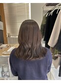 ミディアムヘア暗めカラーデザインカラーフェイスフレーミング