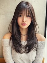 フレイムスヒュー 高崎店(FRAMES HUE) 韓国ハッシュカット×艶ショコラベージュ前髪ありレイヤー