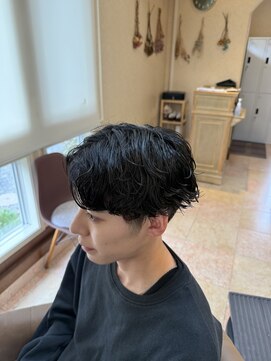 メルク(merc) ダークアッシュ/アッシュブラック/カルマパーマ/ベリーショート