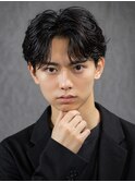 ニュアンスパーマ×フェザーパーマ×センターパート×men's