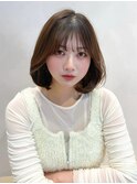 ミルクブラウン夏ナチュラルショートワンカール艶感愛され