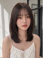 ユーフォリア 青山(Euphoria)&nbsp;アッシュグレーくびれミディアムミディアムレイヤーエギョモリ◎