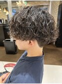 メンズカット＋波巻きパーマ