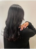 アッシュブラック　暗髪　レイヤーロング