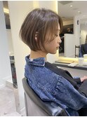 くびれショート/マロンブラウン/大人ショートボブ／山口
