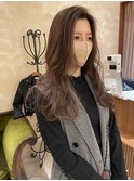 セミロング・ハイライト・ベージュカラー銀座日比谷20代30代
