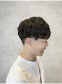 ラフナチュラルパーマ×前下がりマッシュ