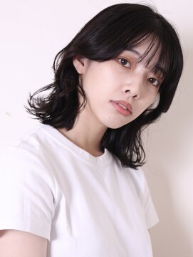 ヨファヘアー 岡本店(YOFA hair) 似合わせカットイメチェン前髪外ハネこなれミディ1005