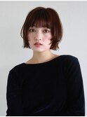 ミニボブ　レイヤーボブ　マロンブラウン