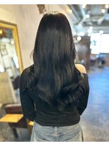 トロニー(TLONY)&nbsp;ブルーブラック/エクステごとカラー/韓国ヘア/渋谷美容室