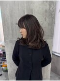 7トーン　チョコレートブラウン　ブリーチなしカラー　レイヤー