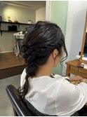 ヘアセット×編み下ろし×暗髪×ミディアム【広島】【横川】