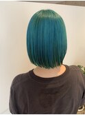 ターコイズカラー,エメラルドグリーン、ボブ【草加】