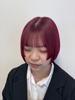 ヘアー ガーデン HAIR Garden&nbsp;ビビットなレッドカラーと姫カットの甘辛スタイル