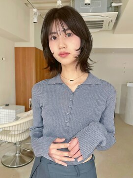 フィルムス 銀座(FILMS) ひし形レイヤーボブハッシュ/顔周り/オリーブベージュ/銀座