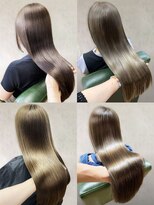 アース 明石店(EARTH)&nbsp;ブリーチなしカラー◎韓国風くびれ髪質改善カラーロングヘア艶髪