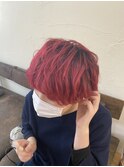 #赤ヘアカラー　#ショート