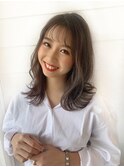 愛されシースルーバング×外ハネくびれミディ♪