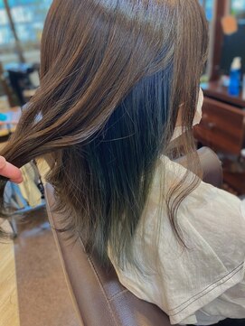 キャラ 池袋本店(CHARA) ULTISTカラーでブルーグリーンのインナーグラデーション【貴也】