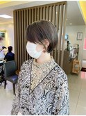 透明感グレージュ×丸みショートstyle by 田爪【洋光台美容室】