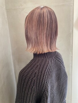 アデプト 綾瀬店(adept) 透明感ピンクベージュ/外ハネボブ【綾瀬/北千住/亀有】