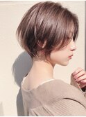 Say.吉田伊織　前髪長めショートヘア×ミルクティーアッシュ