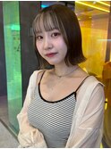 韓国前髪顔周り×切りっぱなしボブ【心斎橋/髪質改善】
