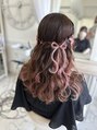 ヘアセットサロン ミント(Hair set salon MINT)&nbsp;インナーカラーを使ったニュアンスリボンヘア