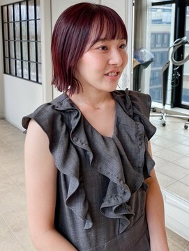 オルガン(Organ) ぱっつんボブにピンクブラウン