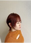 ショート/ピンクブラウン/ウルフ