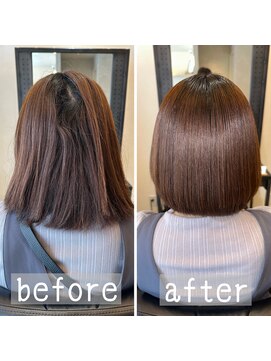 グロス(gloss) 【箕面豊中池田】髪質改善縮毛矯正ビフォーアフター