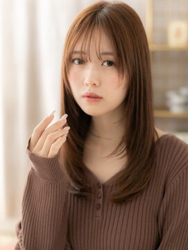 カバーヘア ブリス 上尾西口店(COVER HAIR bliss) ミルクティーピンクレイヤーカット艶ロングh3上尾20代30代40代