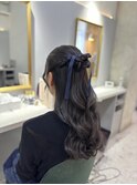 【ベーシックヘア】ねじりハーフアップ