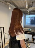 ★ブリーチなしアプリコットオレンジ暖色艶感透明感夏秋カラー