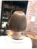 大人可愛いダブルカラーパープルブラックミニウルフ丸みショート