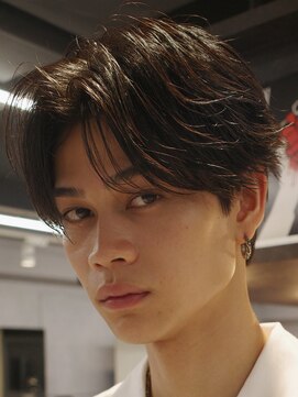 アンサー 渋谷(ANSWER) センターパートフェザーパーマ毛流れナチュラル縮毛矯正渋谷原宿