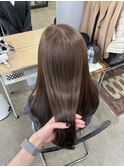 こっくりブラウン×酸性縮毛矯正