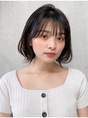 前髪 外ハネボブ 小顔 似合わせカット ダークアッシュ"