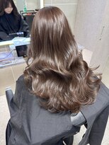 アンジェリカラボ 梅田店(ANGELICA LABO)&nbsp;韓国風くびれレイヤーカット×グレージュ×透明感ブラウン川又
