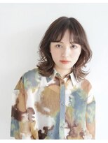 エヌ トーキョー(enu TOKYO) 大人可愛い外ハネロブ くすみブルーベージュ