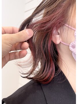 ラニハナクドウ(lanihana.kudo) +*~縮毛矯正withインナーカラークリーミーピーチ~*+