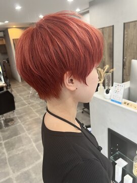 ローカス 昭島(Locus) ショート/レッド オレンジカラー ケアブリーチ