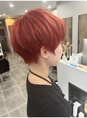 ショート/レッド オレンジカラー ケアブリーチ