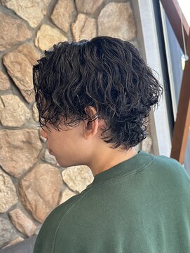 ラック(LUCK) ハイライト/マッシュパーマ/ウルフ/アッシュブラック/ツイスパ